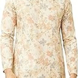 Men's Linen Blend Floral Printed Kurta (1pc)-image-3