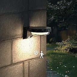 XERGY Modern Black Outdoor Solar Wall Light with Motion Sensor, Wall Lanterns Lighting Waterproof for Driveway, Balcony Terrace, Yard-24