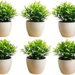 RICKON Artificial Potted Fake Plant Small Indoor Potted Houseplants Office Table Decor Mini Green Faux Farmhouse Decorations (Set of 10)-image-33