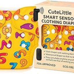 CuteLittle Smart Reusable Cloth Diaper with Wetness Alert Sensor - Leak-Proof and Gentle on Baby’s Skin, Fits [3M - 3Y][7-17KG](1 Diaper,1 Insert,1 Sensor) P7-image-34