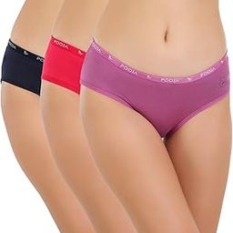 Combo Pack in 3 Soft & Smooth Cotton Blend Fabric Regular Panty for Women-picture-22