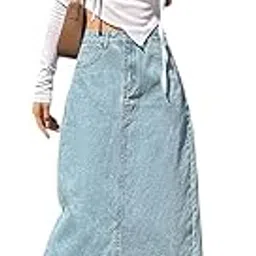 kotty Women's Solid Bright Bluebonnet Midi Skirt-picture-6