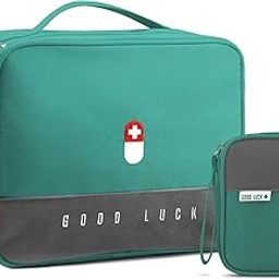 Estervig 2Pc Medicine Organizer Pouch - Mini First Aid Kit Bags for Home, Office, Travel, Emergency Use – Small Medicine Storage Pouch for Camping, Car, Survival, Tablet, Pill Storage Bag (Multicolor)-picture-18