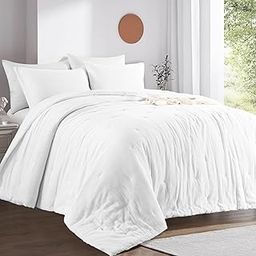 HOMBYS 100% Cotton Soft Muslin Comforter, Lightweight & Breathable, Oversized King Size 120x120, Pure White, Crinkle Pattern-picture-23