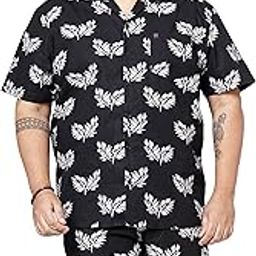 by The Indian Garage Co Men Plus Size Relaxed Fit Floral Print Shirt & Boxers Lounge Set-image-57