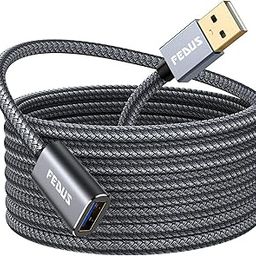 FEDUS USB 3.0 Extension Cable 1.5M, Aluminum Alloy USB Cable Extender SuperSpeed USB 3.0 Type A Male to USB A Female Extension Cord for Printer, TV, Playstation, Xbox, Hard Drive, Keyboard, USB hub-24
