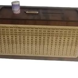 Wooden Money Collection Box, Temple Offering Box with Number Display, Brown-image-63