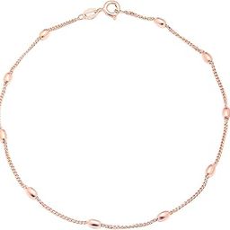 925 Sterling Silver Beads Rose Gold Plating Chain Anklet (Single) | Gift for Women & Girls | With Certificate of Authenticity & 925 Stamp|Mother's Day-image-89