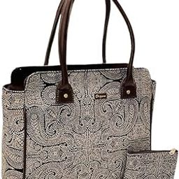 Shigora Laptop Bag for Women Office use Stylish Women Laptop Tote Bag Laptop 15.6,16 inch Work Shoulder Bags | Office Bag | for Travel,Office,College | Handcrafted | Large Space (Black Mandala)-image-66