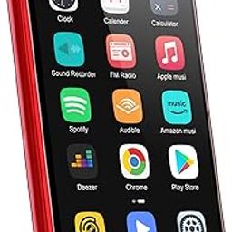 80GB MP3 Player with Bluetooth and WiFi,4-inch Touch Screen MP3 Player with Bluetooth, Spotify, Amazon Music, Audible, Spotify Kids, Pandora, M503Pro Andriod MP4 & MP3 Music Player up to 1TB Red-0