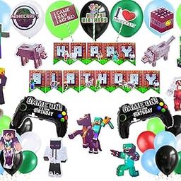 FI - FLICK IN 50 Pcs Birthday Decorations Set Game Theme Birth Day Decor for Kids (Pack of 50, Multicolor)-31