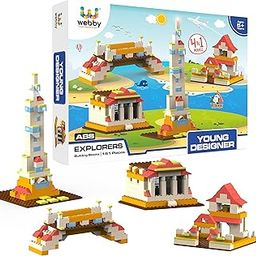 Webby 4 in 1 Young Designer Abs Blocks Kit, Tower,Building, Bridge, Architecture Construction Play Set, Fun Creative Toy Set for 5+ Years Kid (161 Pcs), Multi Color,Construction Blocks-20