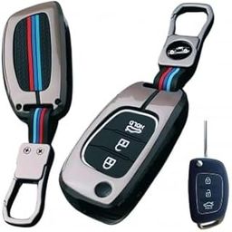 TechSrmaji Metal Silicon Key Cover Compatible with Hyundai Creta, Venue, Tucson, Alcazar, I20, Grand i10 Nios, Aura, Xcent, Exter 3 Button Smart Flip Key Cover-image-39
