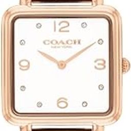 Coach Cass Qtz Basic Slim White Square Dial Women's Watch|Ionic Plated Rose Gold Steel Material|Rose Gold Color Band - 14504532-image-29