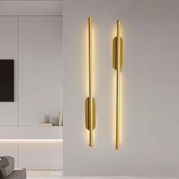 Groeien Pack of 2 | Modern LED 3 Color Long Wall Sconce Luxe Baton Light for Bedroom Living Room Corridor Lighting Fixtures Wall Mount(Warm+Natural+Coolwhite)-image-15