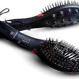 Electric Magnetic Vibrating Massager Comb Hair Brush for Scalp Blood Circulation Treatment for Healthy Hairs & Scalp bamboo paddle hair brush, hairbrush massage system with double speed.-picture-33