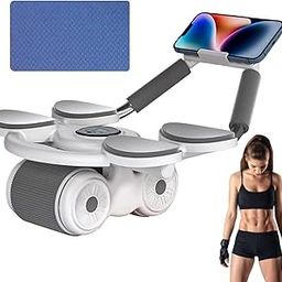 JUMIX Ab Roller Wheel, Automatic Rebound Abdominal Wheel with Elbow Support and Timmer, Home Fitness or Gym Abdominal Exercise Equipment, New Core Strength Training Wheel with Mat-10