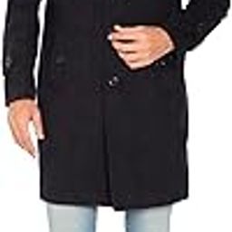 Men Regula Fit Notched Collar Trench Coat | Winter Long Overcoat-image-2