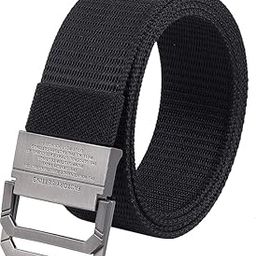 Moda B Double D Ring Buckle Belt, Woven Fabric, 35mm Width, Black, Fits up to 46 Inch Waist-image-45