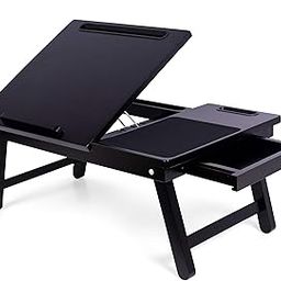 Sofia + Sam Multi Tasking Laptop Bed Tray – Bamboo Lap Desk – Folding TV Tray Table – Smartphone Tablet Lap Tray – Homework Study Reading Eating Food - Walnut-image-95