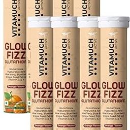 Vitamuch Glow Fizz, Glutathione Effervescent Tablets for Skin Brightening & Anti-Aging, With Hyaluronic Acid & Vitamin C, Drop, Fizz & Drink Formula Skin Glow & Anti-Pigmentation, Supports Radiant Skin Glow for Women & Men-4