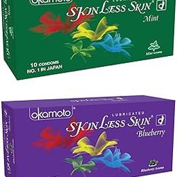 Okamoto Skinless Skin Blueberry & Mint Condoms Combo Pack (Pack of 1,10'S) Each-picture-27