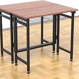 InnoFur Aplos Double Folding Dining Table/Study/Conference/Home and Office (Brown, Regular (80x80CM))-image-52