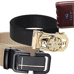 Men’s Formal/Causal Automatic Push Lock Nylon Woven Belt Combo Set of 2for Men RA94-image-83