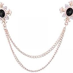 ™ 3xMen's Brooch Lapel Fashion Women Rhinestone Chain Brooch for Shirts Coat Tie Gold Black | Pins & Brooches | Fashion Jewelry-image-44