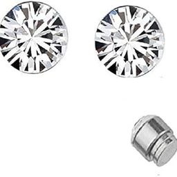 by OOMPH Jewellery Pair Of Silver Stainless Steel Small Magnetic Non-Piercing Fashion Stud Earrings For Men & Boys-image-91
