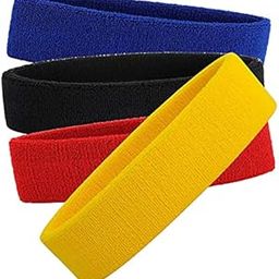 R-LON Workout Headband for Women & Men - Moisture Wicking & Non-Slip Exercise Hairband or Sports Sweatband -Ideal for All Sports Like Tennis, TT, Badminton, Running and Yoga (4 PC) a12-image-58