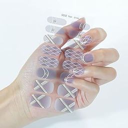 Simply Inked New Check Nail Art Stripsr Designer Nail Art Strips for Girls & Women, Size: 2.28 x 4.8 in-39