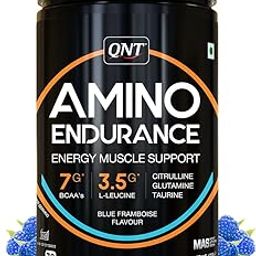 QNT Amino Endurance (BCAA)| 400g | Blue Framboise flavor | 30 Servings (7g BCAA, 3.5g L-Leucine, Vitamin B6) Supports Muscle Building & Recovery-image-53