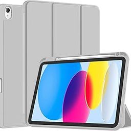 Robustrion Cover for iPad 11th Generation (A16) / 10th Gen Cover Case with [Right Side Pencil Holder] [Auto Sleep Wake] [Soft Back] (2022/2025), Case for iPad 11th 11"/ 10th 10.9" - Grey-21