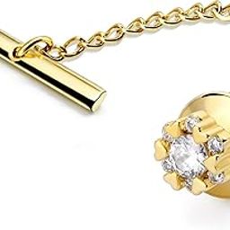 Tie Pins Tie Tacks for Men,Crystal Tie Pin with Chain,Wedding Business Accessories.-image-24
