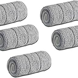 JAYTOP 5 Pc Flat Mop Head Refill Replacement Microfiber Mop Pads for Wet & Dry Mops Floor Cleaning Pads - (36x12cm)(Grey)-image-87