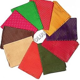 Women's Cotton Blend Unstitched Blouse Pieces Material Best For Return Gifting, Assorted Multicolor Fabric (Pack of 10 psc, 1 Meter Each)-picture-13