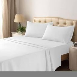 Solid Plain 100% Cotton Bedsheet - Ultra Soft, Breathable, and Durable King/Queen Size Bedding Set Cotton Bedsheet for Hotel,Guest Room (White)-10