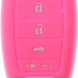 Lr Decor Bazaar Car Key Fob Protector Silicone Case Cover 4 Buttons for Honda Pink-image-77