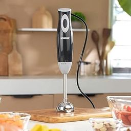 Borosil Smartblend Hand Blender with 800ml Beaker | 300W Silent DC Motor, Detachable & Washable Blending Rod | Stainless Steel Stem for Hot/Cold Blending, Anti Splash | 1 Year Warranty-0