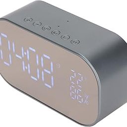 DAUF Smart Watch Radio Alarm Clock Speaker 3.7V FM Radio 10m/33ft for Nursing Home (Silver)-26
