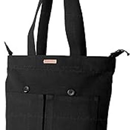 Black 100% Cotton Premium 2 Pocket with buttons Tote Bag with Zipper for College & Daily Use-image-7