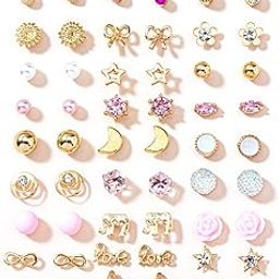 30 Pairs Earrings Combo Set Latest Stylish Crystal Pearl Earrings for Women and Girls (14781er)-3