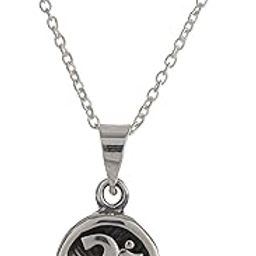 SilSILVER TREE 925 Designer Unisex STERLING 3D Cute and Tiny OM Pendant spiritual and religious Pendant with Silver Chain in 92.5% Sterling Silver for Men and Women (ST916)-image-83