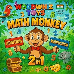 Math Monkey by WoodWhiz Toys - 2-in-1 Addition & Multiplication Learning Toy | Smart Educational Gift for Kids 3+-image-38