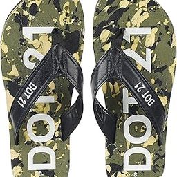 Men's Flip Flops Slipper with Camo Printed Sole & Black Strap | Comfortable Casual Slippers for Beach, Pool, Travel | Durable Anti-Slip Rubber Flip-Flops for Men - Green and Black-image-89