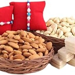 80 Rose Garden Rakhi Gifts | Kaju Katli Mithai 800g | Almonds 1Kg | Cashew Nuts 1Kg | 02 Beads Rakhi with Roli Chawal Tilak | Nextday Delivery-image-10
