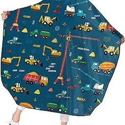 ONE TO PROMISE Machines Barber Cape,Construction Machines Building Hair Cutting Cape for Kids Boys Girls,Professional Haircut Salon Cape with Adjustable Snap Closure for Haircuts,Makeup,Hair Dye-image-35