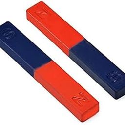 KRYTONE�.Fx 2 pcs Bar Magnet Physics Experiment Tool Red Blue Painted N/S Bar School Magnet Pole Teaching AIDS Educational Toys for Children-image-5
