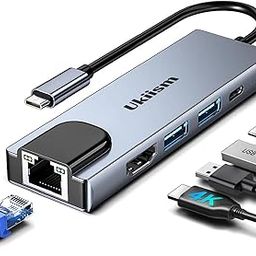 USB C Hub Ethernet HDMI Adapter,5 in 1 Docking Station with 4K HDMI, RJ45 Ethernet, USB 3.0/2.0, PD 100W, USB C, LAN Dongle for MacBook Pro/Air, iPad Pro, XPS, etc-image-49